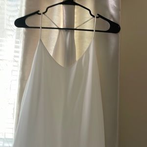 White swing slip shift dress.